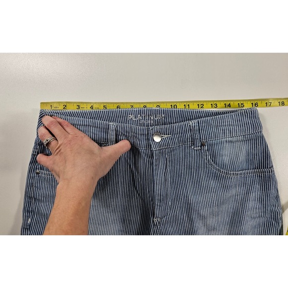 Chicos size 0.5 (6) platinum chambray striped career casual jeans * - Picture 5 of 7